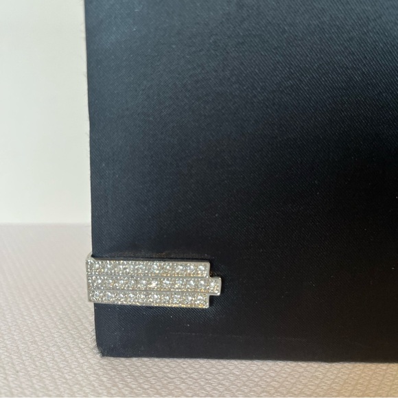 Bechamel Black Satin Evening Purse Snap Closure Mirror Rope Style Shoulder Strap - Picture 2 of 8